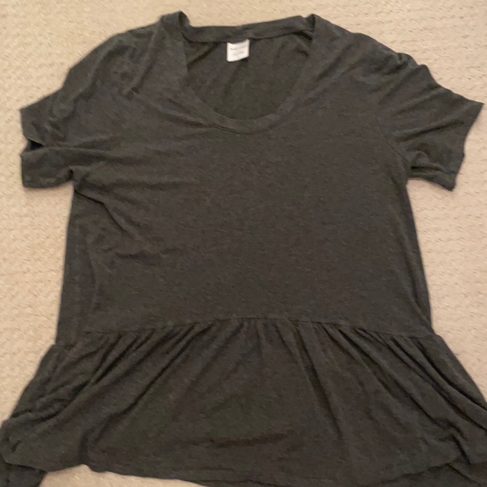 Dark Grey Peplum Top.